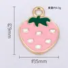 Dibujo Animado Dulce y Lindo Fresas de Alta Venta Colgante Accesorios DIY Aleación con Goteo de Aceite Colgante Individual Joyería Collar Pulsera Aretes