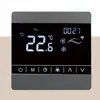 Termostato de aire acondicionado nuevo con pantalla táctil, pantalla multifunción, interruptor de tres velocidades, adecuado para calentadores de agua, fancoils y sistemas de calefacción por suelo radiante