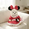 30cm Urso Articulado Médio Lina Roupas Urso Branco Boné de Bola Macacão Roupa Boneca Urso de Pelúcia Vestir