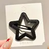 Presilha BB Nuvem Estrela Preto Prata Couro Presilha Cabelo Quebrado Feminina 2026 Novo Estilo Franja Adulto Presilha Lateral Presilha de Cabelo Pequena Bonita