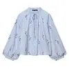 Ropa de Mujer Transfronteriza Verano 2026 Moda Europea y Americana Camisa Holgada de un Solo Botón Tie-Dye Bordada Estampada con un Toque de Alta Gama