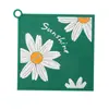 Tapete Isolante, Jogo Americano Margarida Fresca, Suporte de Tigela de Silicone Anti-Escaldante para Pendurar, Porta-Copos Criativo de Borracha Macia em PVC, Logo Personalizado