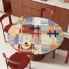 Mantel Redondo Estilo Americano, Impermeable, Resistente al Aceite, Resistente al Calor, Protector de Mesa, Nuevo Modelo 2025, Mantel Redondo de Lujo Ligero de Gama Alta
