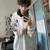 Jaqueta Masculina com Capuz, Zíper, Bordado Pesado, Marca Tendência Americana High Street, Moda 2026 para Outono e Inverno