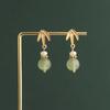 Pendientes Chinos Nuevos de Perlas con Gotas de Aceite de Jade Imitación Estilo Chino Mariposa Gotas de Agua Pendientes con Borlas Accesorios Simples Hanfu para Mujeres