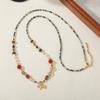 Collar de Cuentas de Turquesa Africana Natural Apilado Pony Ropa Lujo Ligero Perla de Agua Dulce Cuentas Checas Largo Collar para Suéter Otoño e Invierno