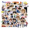 50 pegatinas de graffiti del detective Conan de dibujos animados japoneses, maleta decorativa, patineta, pegatinas impermeables removibles