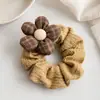 Scrunchie Xadrez Floral da Moda Doce Prendedor de Rabo de Cavalo Coque Infantil Acessório de Cabelo Fofo Versátil