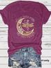 Camiseta de manga corta con estampado de libélula y luna para mujer, comercio exterior transfronterizo de Amazon, disponible al por mayor