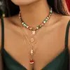 Gargantilla de cuentas transfronteriza europea y americana para mujer collar navidad navidad Muñeco de nieve regalo joyería de cristal de imitación