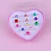 Anel Infantil Frozen Elsa Princesa Diamante Sintético Pedra Preciosa Meninas Amam Joia Caixa de Presente Série Princesa