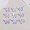 Mariposa Acrílica Aurora 3D Transparente Iridiscente de Agujero Pasante Color AB Adorno para Pulsera DIY Cadena de Teléfono Accesorio para el Cabello
