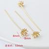 Accesorios chapados en oro conservador de color chapado en oro de 14K aguja en forma de T estrella de cinco puntas corazón mariposa flor pequeña aguja plana material para bricolaje