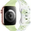 Baishengxin es Adecuado para Correas de Apple Watch, Correa de Silicona Bicolor con Grabado Láser de Flor de Bauhinia para Appleiwatch