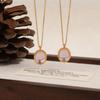 Collar de Piedra Lunar Nicho Nuevo Estilo Coreano Ins Simple Forma Denier Cadena Clavícula Acero Titanio Moderna Elegante
