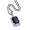 Hip-hop moda marca cor quadrado sólido retro pingente colar Personalidade Diamante ins Vento acessórios novo atacado