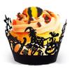 Ventas directas de fábrica Amazon Halloween borde de papel de pastel negro hueco telaraña Castillo bruja combinación en stock