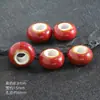 Contas Cerâmicas Vintage com Furo Grande, Contas Espaçadoras Planas com Esmalte Floral, Materiais para Colar Pulseira de Joias DIY Feitas à Mão, Contas Soltas