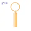 Em Estoque Aço Inoxidável 10*40mm Longo Retangular Etiqueta de Chaveiro DIY Gravação Argola de Chaveiro Material de Aço Titânio