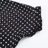 Camisa de Lunares con Lazo Estilo Europeo y Americano Transfronterizo 2025 Nueva Moda 5289161 + Falda Larga de Lunares 5289043