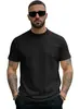 Camiseta Masculina de Manga Curta Lisa Transfronteiriça, Tamanho Europeu da Amazon, Nova Camiseta Esportiva Casual de Verão Slim Fit com Gola Redonda para Comércio Exterior