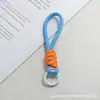 Correa Tejida para Teléfono Bloque de Color, Correa Anti-Pérdida Desmontable, Correa Colgante para Mochila, Llavero de Correa Colorido