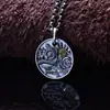 Pingente de flor de leão em Prata Esterlina S925 Colar Seiko Lion masculino e feminino design de moda masculina corrente de suéter vintage atacado