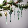 Venta al por mayor Transfronteriza Amazon Colgante de Copo de Nieve Navideño Transparente Copo de Nieve Decorativo y Carámbano Colgante de Cuentas para Árbol de Navidad