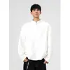 Sudadera Henley de Peso Pesado con Cuello Alto de 270g para Hombre, Mezcla de Algodón, Media Cremallera, Manga Larga, Capa Base Lesxiangshui Ropa para Hombre al por Mayor