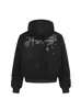 Chamarra con Capucha de Algodón Estilo Americano con Bordado de Copo de Nieve de Cristal y Cuello de Piel para Hombres y Mujeres, 2025 Engrosada y Forrada de Polar Zuo Shan Diao Abrigo