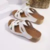 Nuevos zapatos cruzados de talla grande para mujer, sandalias de playa casuales y ligeras de suela gruesa, pantuflas transpirables para mujer para uso en exteriores