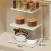 Estante de Cocina Almacenamiento de Ollas Estante de Almacenamiento Multicapa Capa de Gabinete Debajo del Fregadero Organizador Multifuncional
