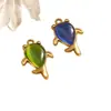 Piedra de Ojo de Gato Moda Lujo Ligero Colgante Joyería Serie Cangrejo Tortuga Colgante de Acero Inoxidable DIY Accesorios para Joyería