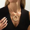Collar con Colgante de Anillo Plisado Exagerado Estilo Ins Transfronterizo Europeo y Americano Minimalista de Nicho Accesorio de Collar Irregular Líquido