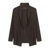 Abrigo de punto suave, cómodo y relajado de longitud media para otoño, ropa para mujer talla grande, cárdigan de punto holgado y favorecedor 88049