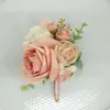 Yi Yaguo 444 Suministros de Boda Banquete Invitado Flores Artificiales Ramillete para Novio y Novia Flor de Mano Color Pasta de Frijol Rosa