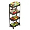 Prateleira de Armazenamento Móvel Lanche Cozinha Multi-Funcional Armazenamento Dormitório Prateleira de Armazenamento com Rodas Piso de Armazenamento Multicamadas