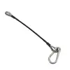 Venta Caliente Transfronteriza Universal Conveniente Acero Inoxidable Recubierto de Caucho Negro Equipo de Fitness Cable de Acero Set de 2 Piezas Mosquetón 6mm