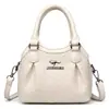 Bolso de Mujer Transfronterizo Nuevo 2026 Otoño Herrajes Textura Tejida Tres Compartimentos Hombro Cruzado de Mano Bolso de Mujer Madre de Edad Media