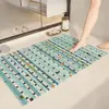 Tapete antiderrapante para ralo de banheiro, tira longa, design vazado, tapete de piso drenante, resistente a manchas, para boxes de chuveiro e banheiros