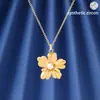 2026 Nuevo Estilo Ins Colgante Simple de Flor Collar de Personalidad para Mujer Temperamento Retro Metal Pétalo Gargantilla