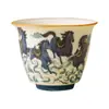 Padrão de Nuvens e Oito Cavalos Caneca Mestra Cerâmica Doméstica Xícara de Chá Kung Fu Xícara de Chá Pessoal para o Ano do Cavalo Conjunto de Chá para Escritório