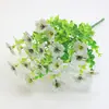 Atacado Transfronteiriço 7 Garfos Eucalipto Flor Artificial Margarida Pequena Ameixa Tecido Buquê de Exterior Decoração de Planta