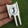 Suministros de golf en stock verde multifuncional seis en uno metal tenedor de bolas 6 en 1 herramienta para divots tenedor de paja