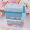 Caja de almacenamiento de plástico con diseño de dibujos animados para bolígrafos, caja de maquillaje Yugui dog melody, caja de almacenamiento abatible para cinta, papelería, lápiz labial