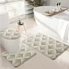 Conjunto de três peças para piso de banheiro, absorvente, lavável, antiderrapante, capacho de alta qualidade para entrada de casa, tapete no atacado
