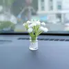 Internet Celebrant Fresh Vaso Flor Casa de Bonecas Mini Simulação Interior Do Carro Console Central Decoração Enfeites de Carro Espelho Cruzado