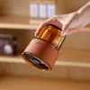 Vaso de vidrio estilo bambú minimalista, alto valor estético, vaso con popote para el hogar, pequeño regalo para inauguraciones de negocios, vaso de agua simple para venta al por mayor
