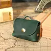 Bolsa para llaves con solapa de piel de vaca de primera capa europea y americana, estilo retro para monedas y cambio, bolsa para audífonos, bolsa para guardar cables de datos, bolsa pequeña para guardar juguetes