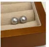 Aretes de Perla de Imitación Color Azul Vinca/Gris Plata Shijia Luz Fuerte Aretes de Plata de Ley 925 Aretes Simples de Alta Gama Venta al por Mayor